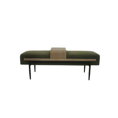 Perry Cocktail Ottoman with Slide Tray In Green