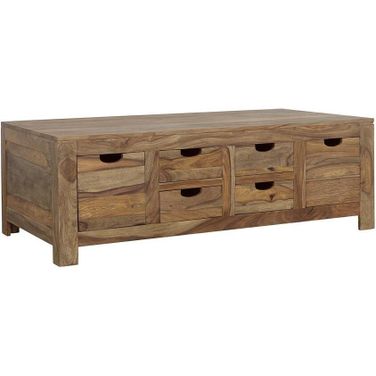 Esther 6-drawer Storage Coffee Table Natural Sheesham