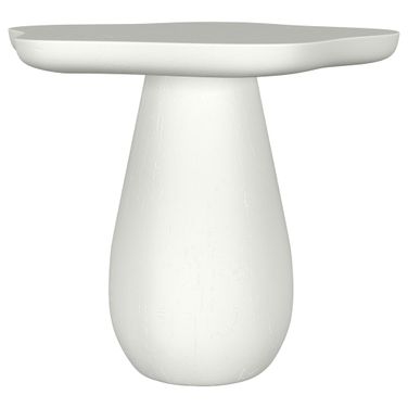 Perth 17 Inch Side Table with Cloud-Shaped Top In Off White