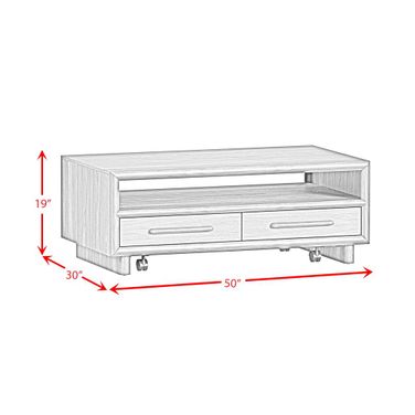 Perth 4-Drawer Coffee Table with Casters In Brown