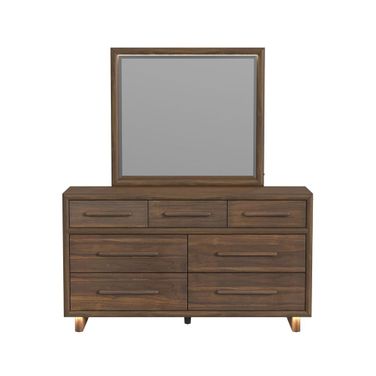 Perth Dresser and Mirror Set with LED In Brown