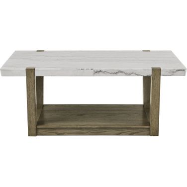 Perth Marble Cocktail Table with Casters In White