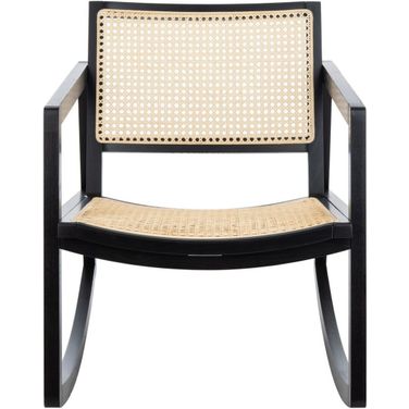 Perth Rattan Rocking Chair In Black And Natural