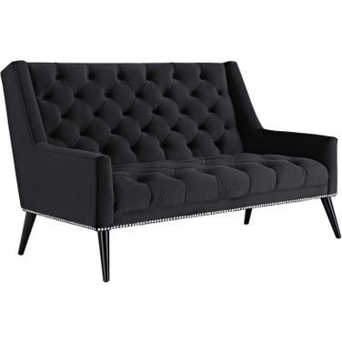Peruse Black Performance Velvet Loveseat