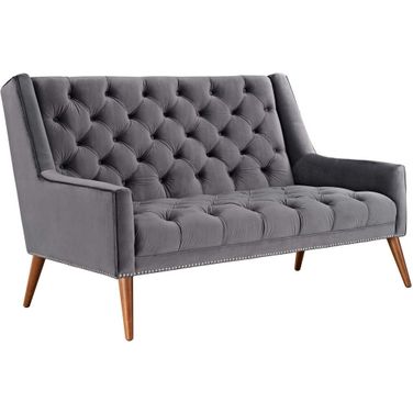 Peruse Performance Velvet Loveseat In Gray
