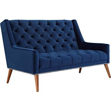 Peruse Navy Performance Velvet Loveseat