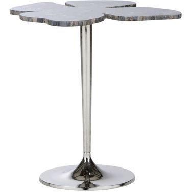 Petal Side Table - Petrified Wood In Black and Brown