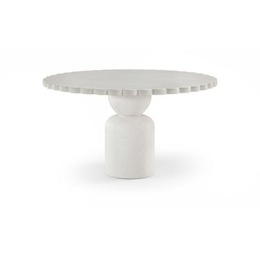 Petalia 54 Inch Concrete Indoor and Outdoor Dining Table In Cream