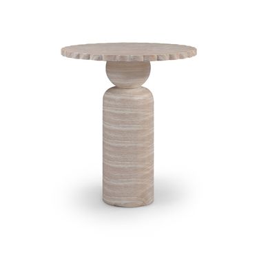 Petalia Concrete Indoor and Outdoor Bar Table In Travertine