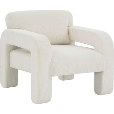 Petey Corduroy Accent Chair In Creme