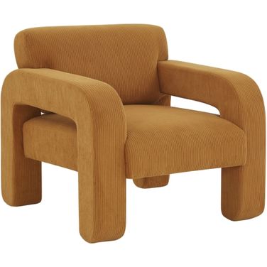 Petey Corduroy Accent Chair In Rust