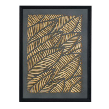 Petiole Shadow Box In Gold and Black