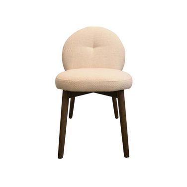 Petite Dining Chair Set of 2 In Dark Brown and Pebble Cream