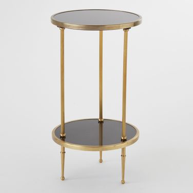 Petite Two Tier Table In Antique Brass