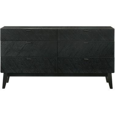 Petra 6 Drawer Wood Dresser In Black