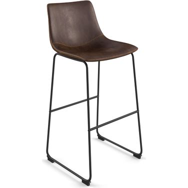 Petra Bar Height Stools Set of 2 In Dark Brown