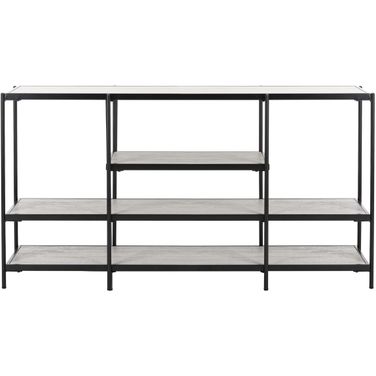 Petra Beige and Black 3 Tier Console Table