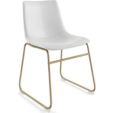Petra Side Chairs with Gold Legs Set of 2 In White
