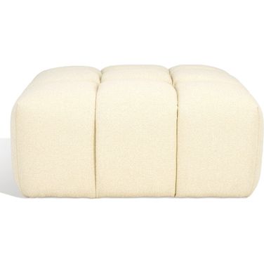 Petryna Boucle Tufted Ottoman In Creme