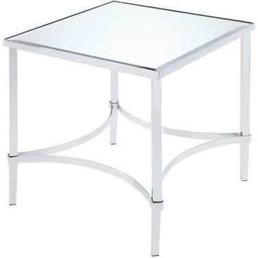 Petunia End Table In Mirrored And Chrome