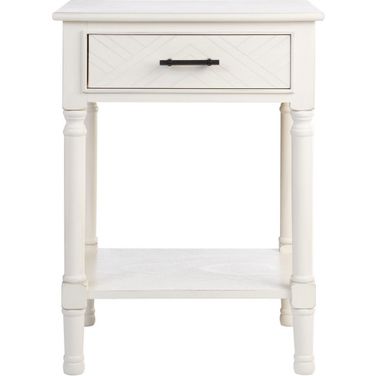 Peyton 1 Drawer Accent Table in Distressed White