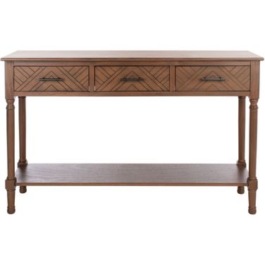 Peyton 3 Drawer Console Table in Brown