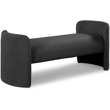 Peyton Boucle Fabric Bench In Black