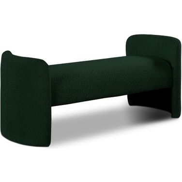 Peyton Boucle Fabric Bench In Green