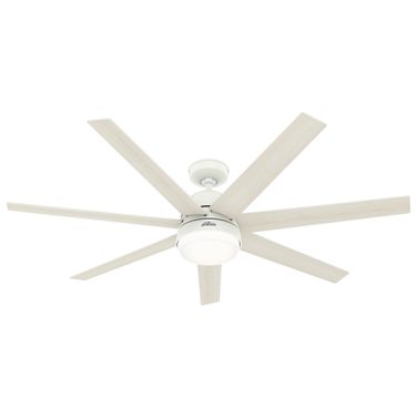 Phenomenon 60 Inch Wi-Fi Energy Star Ceiling Fan with LED Light Kit and Wall Control In Matte White and Bleached Alder