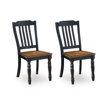 Phillinger Dining Chair Set of 2 In Black and Brown