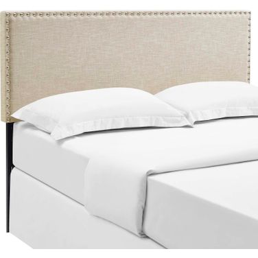 Phoebe Beige Queen Upholstered Fabric Headboard