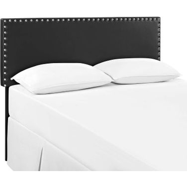 Phoebe Black King Upholstered Vinyl Headboard