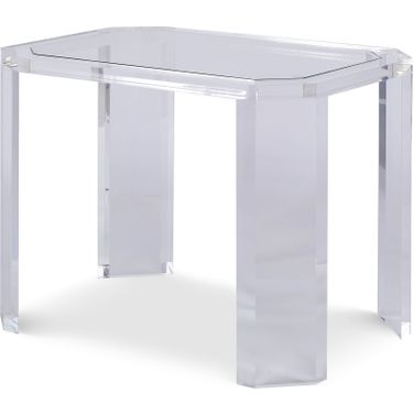 Phoenix Chairside Table - Glass Top