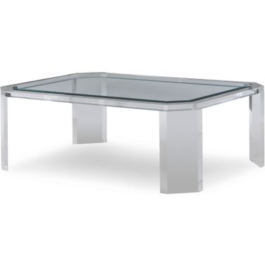 Phoenix 32 x 47 Inch Coffee Table - Glass Top