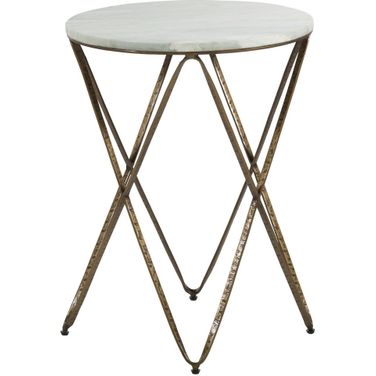 Phoenix Side Table In Vintage Gold and Feather Green