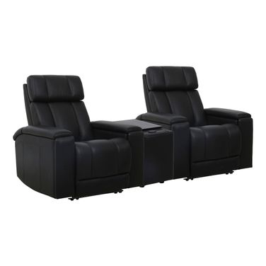 Phoenix Zero Gravity Power 2 Seat Home Theater Seating with Wedge and Immersive Audio In Autumn Black