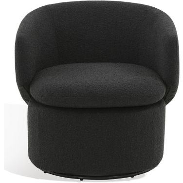Phyllis Boucle Swivel Chair In Black