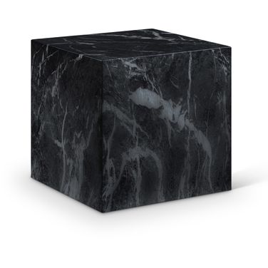 Piazza Marble Finish Concrete End Table In Black