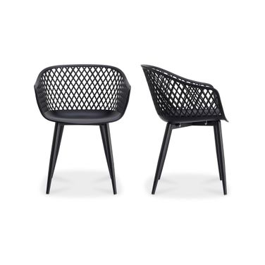Piazza Modern Black Outdoor Chairs Set of 2