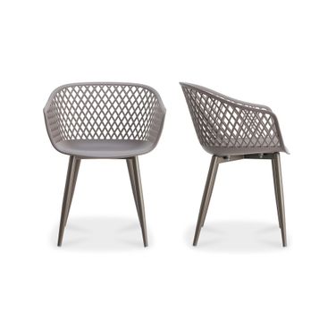 Piazza Modern Grey Outdoor Chairs Set of 2