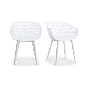 Piazza Modern White Outdoor Chairs Set of 2