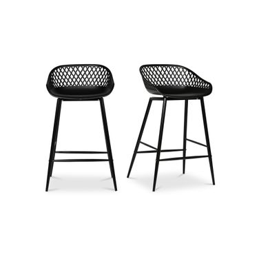 Piazza Outdoor Counter Stool In Black