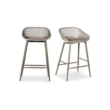 Piazza Outdoor Counter Stool In Grey