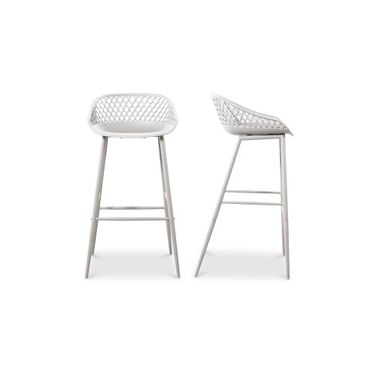 Piazza White Outdoor Bar Stool Set Of 2