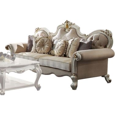 Picardy Fabric and Antique Pearl Sofa