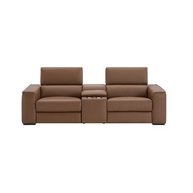 Picasso Loveseat with Console In Caramel