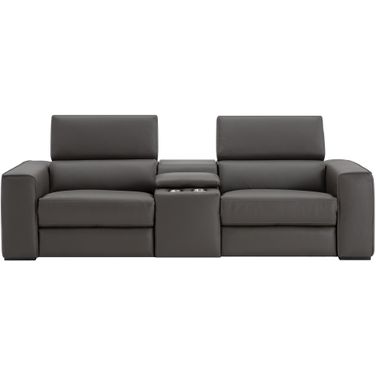 Picasso Loveseat with Console In Dark Grey