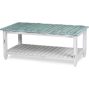 Picket Fence Coffee Table In Blue And White