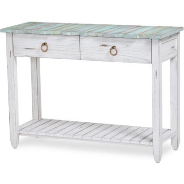 Picket Fence Console Table In Blue And White