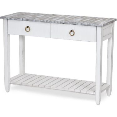 Picket Fence Console Table In White And Grey